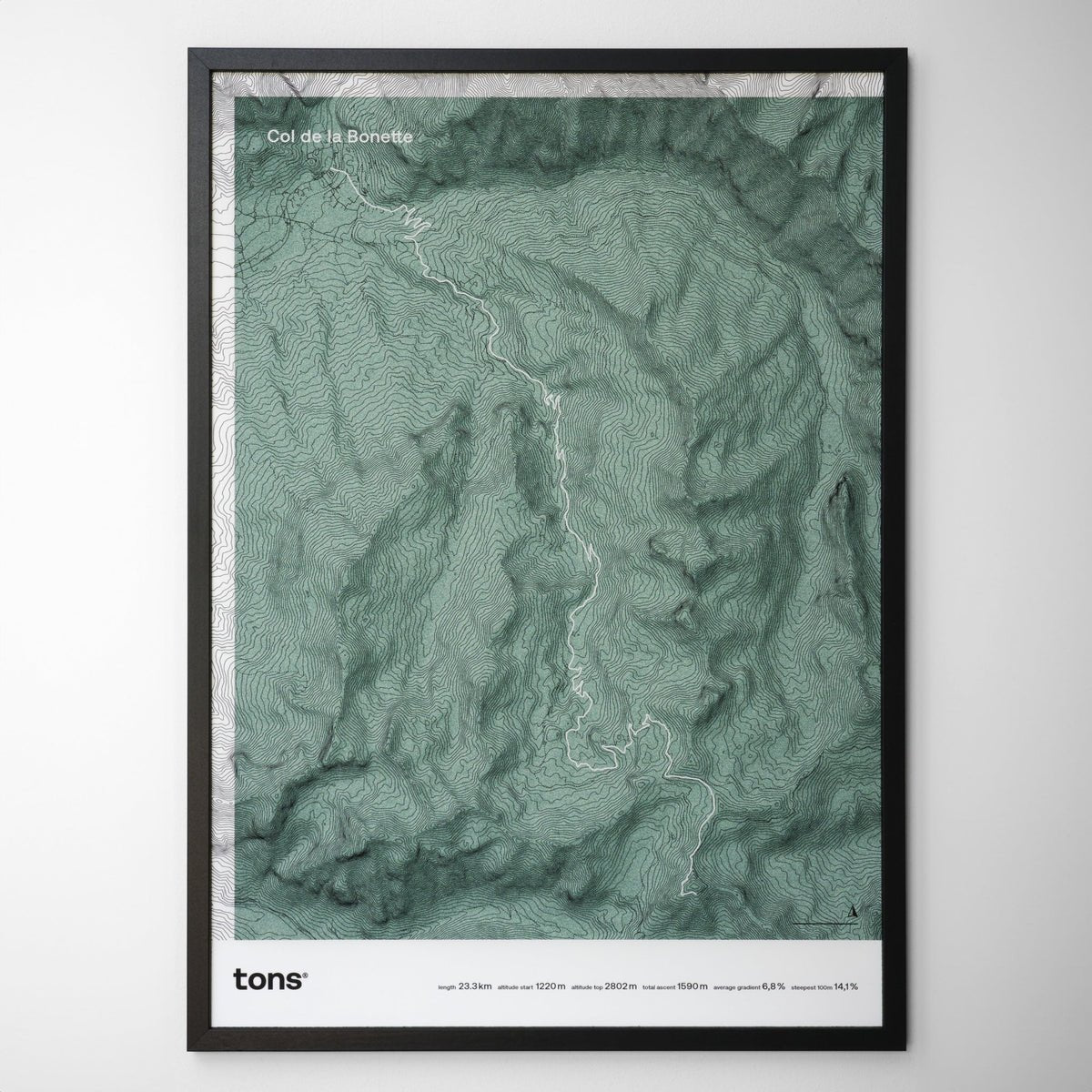 Tons Cycling Poster Col de la Bonette, France