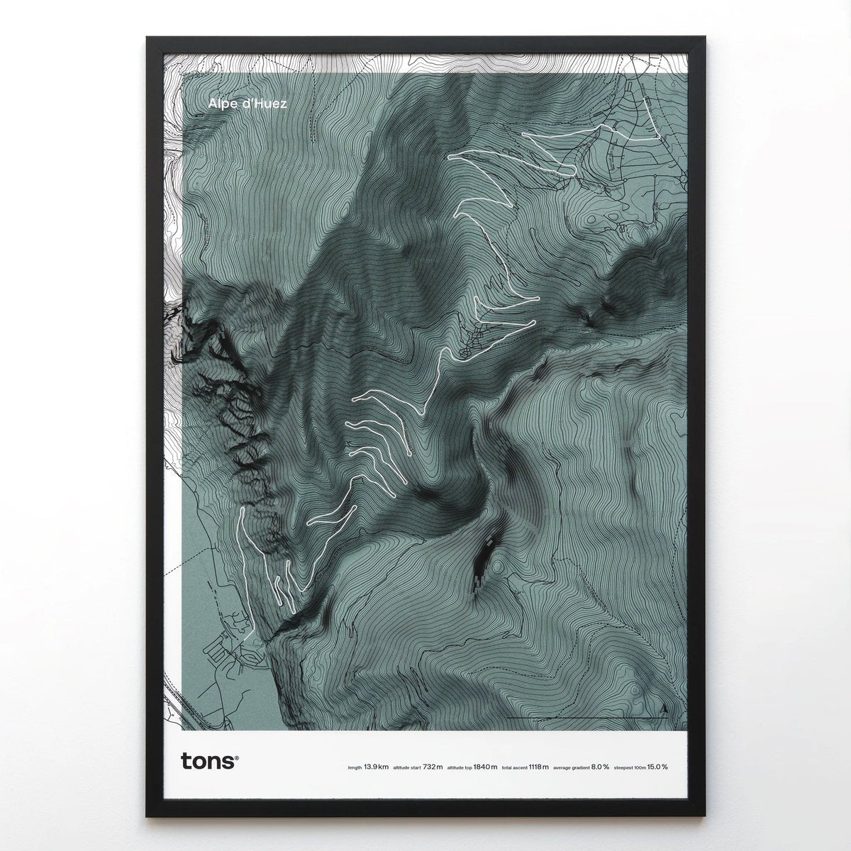 Tons Cycling Poster Alpe d'Huez, France