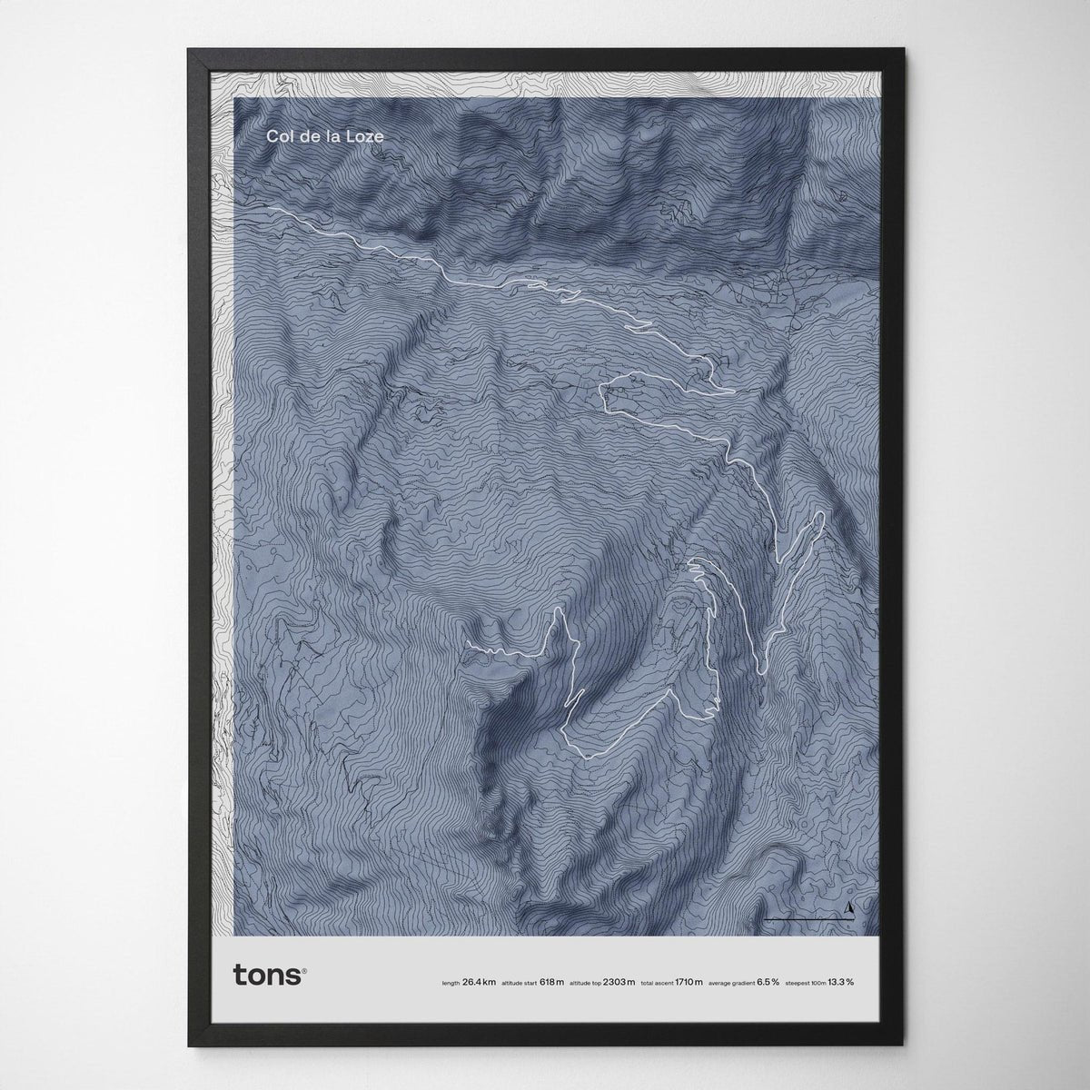 Tons Cycling Poster Col de la Loze, France