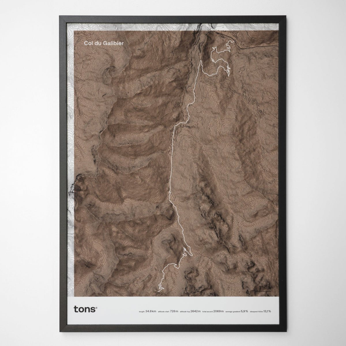 Tons Cycling Poster Col du Galibier, France