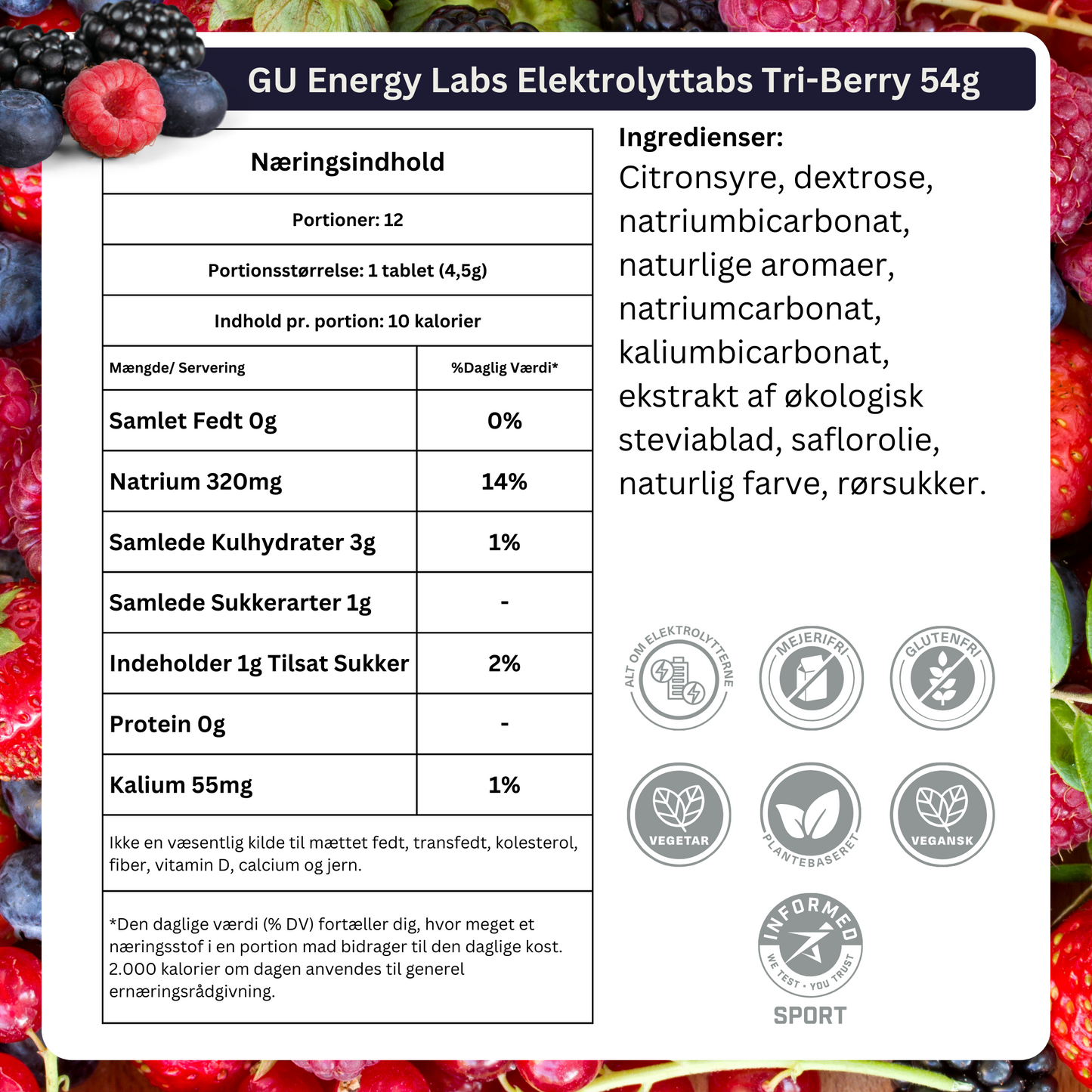 Gu Energy Elektrolyt Tabs 12 Triberry 8pack