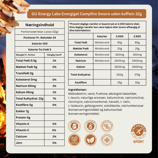 GU Energy Energigel Campfire Smores med koffein 32g 24pack