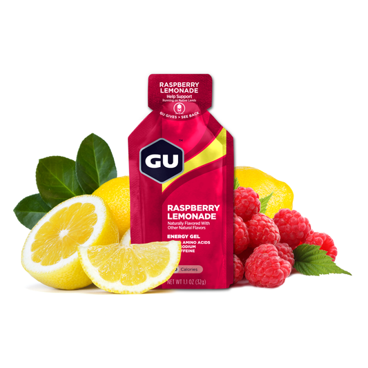 GU Energy Energigel Raspberry Lemonade med koffein 32g 24pack