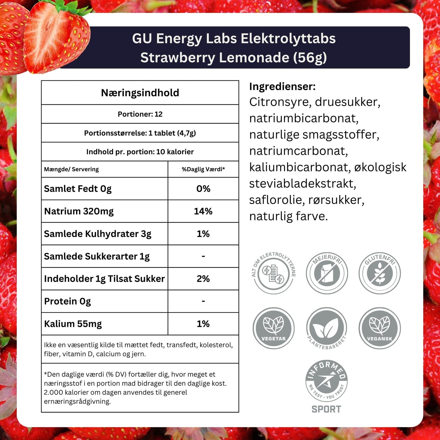 Gu Energy Elektrolyt Tabs 12 Strawberry Lemonade 8pack