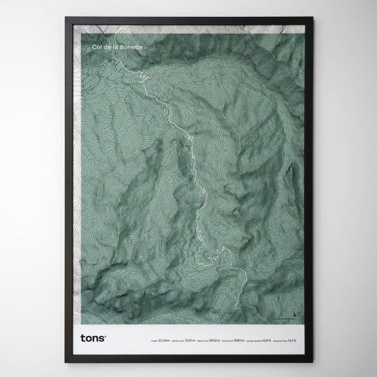 Tons Cycling Poster Col de la Bonette, France