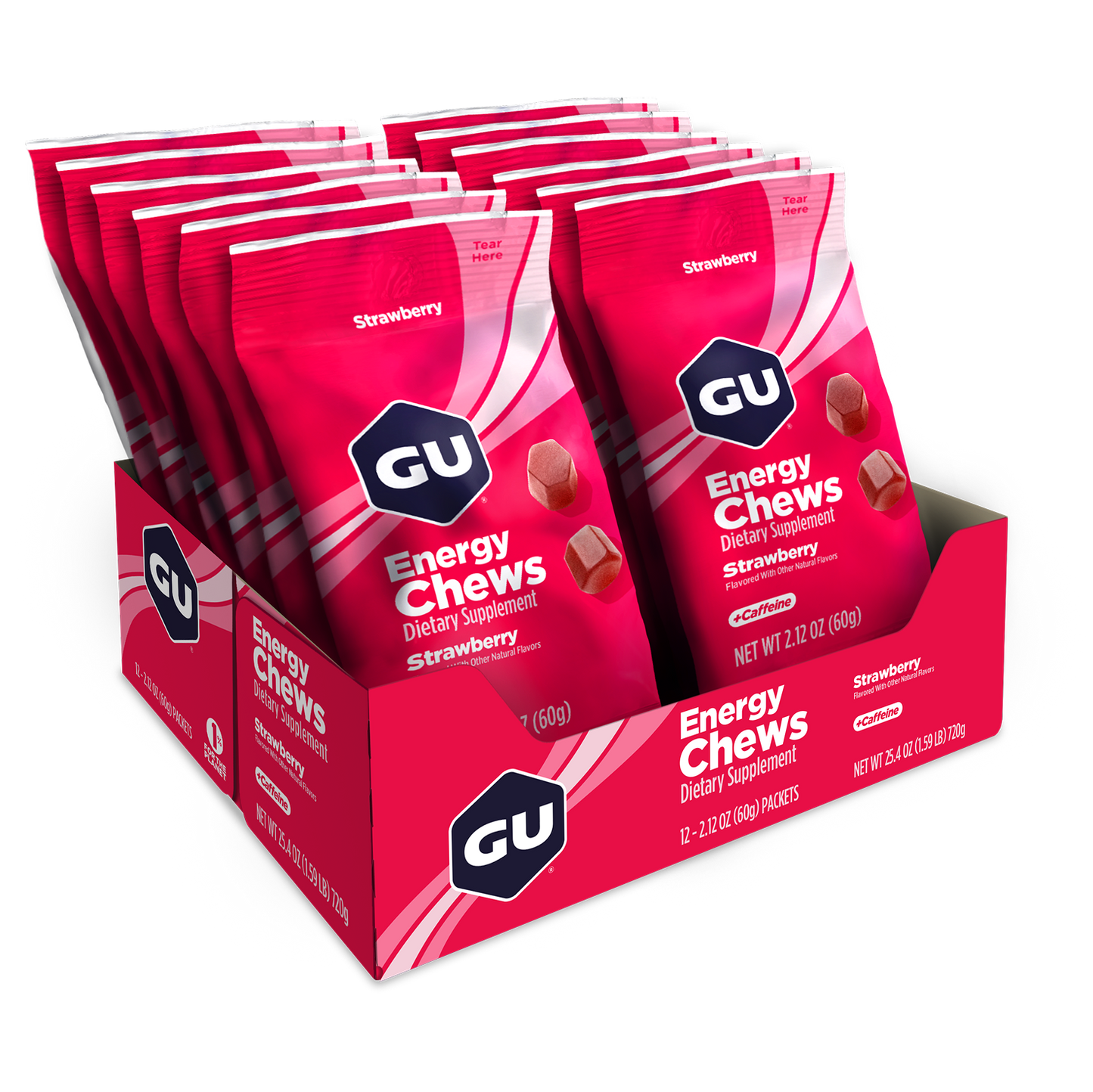 GU Energy Chews Strawbery 60g (12pack)