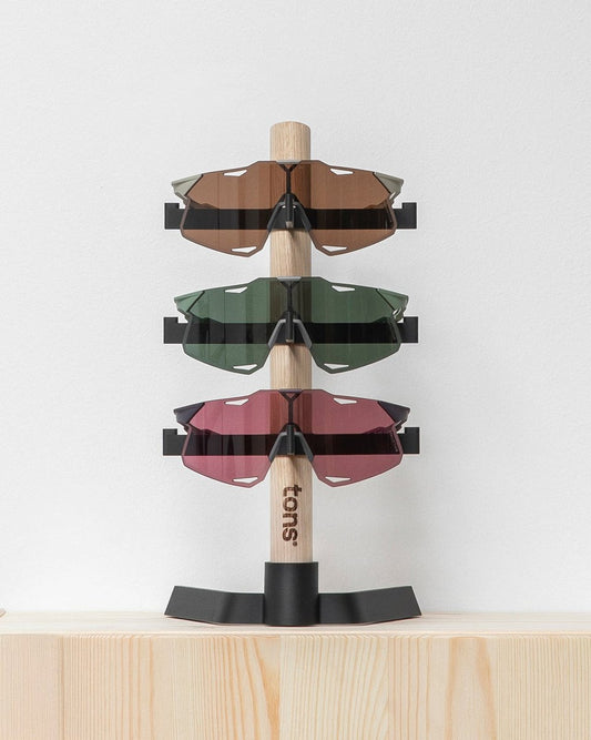 Tons Desk Organiser . 3x Glasses Natural Oak