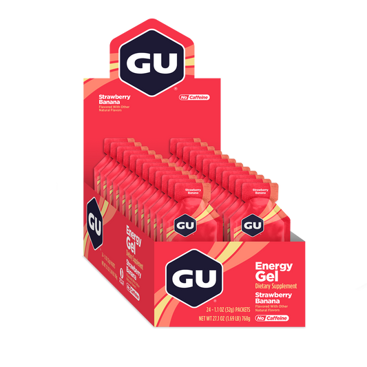 GU Energy Energigel Strawberry Banana med koffein 32g 24pack