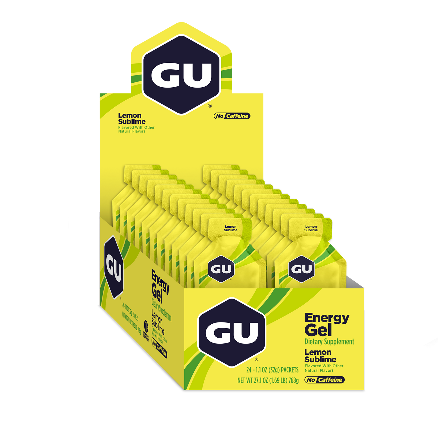 GU Energy Energigel Lemon Sublime med koffein 32g 24pack