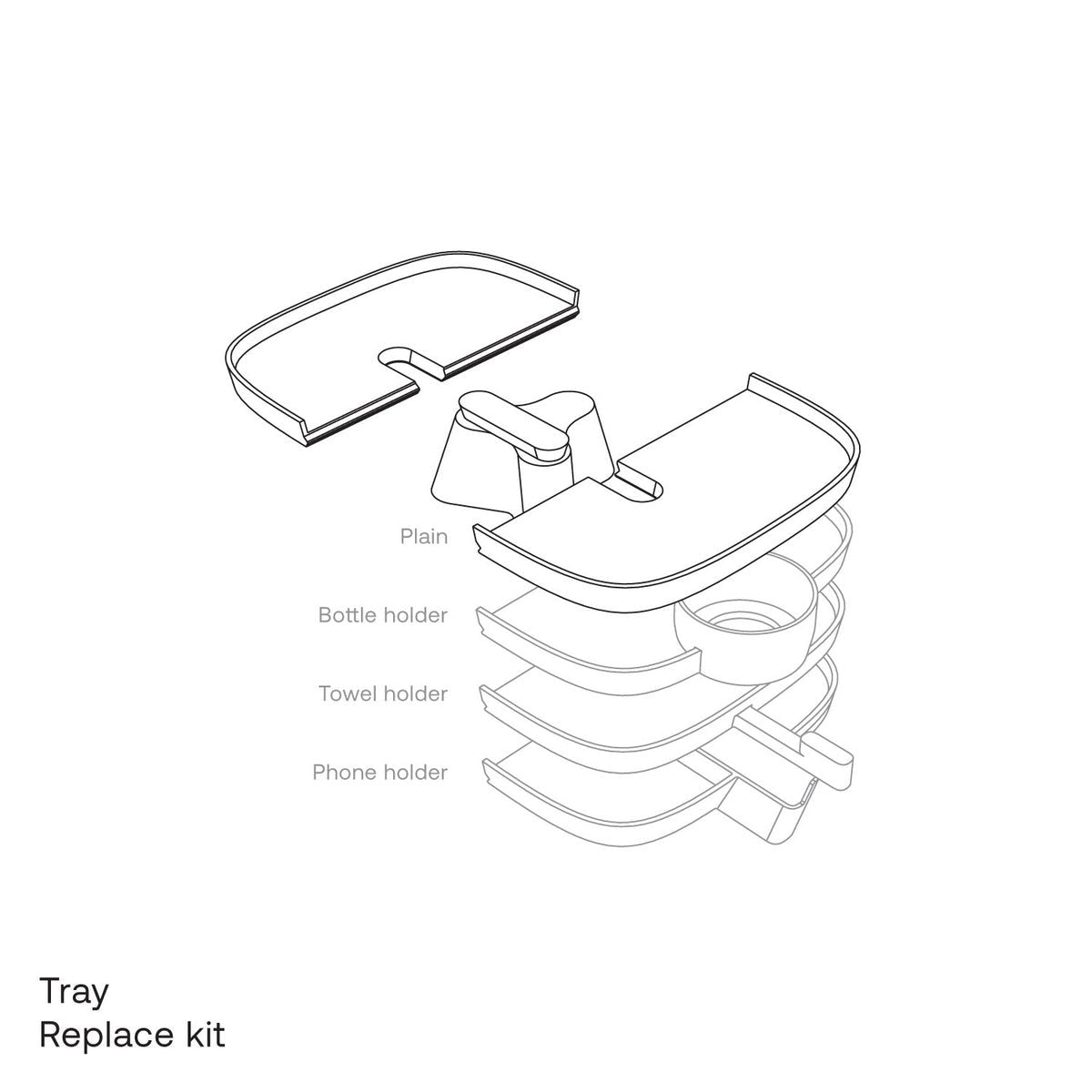Tons Replace Kit Tray Plain