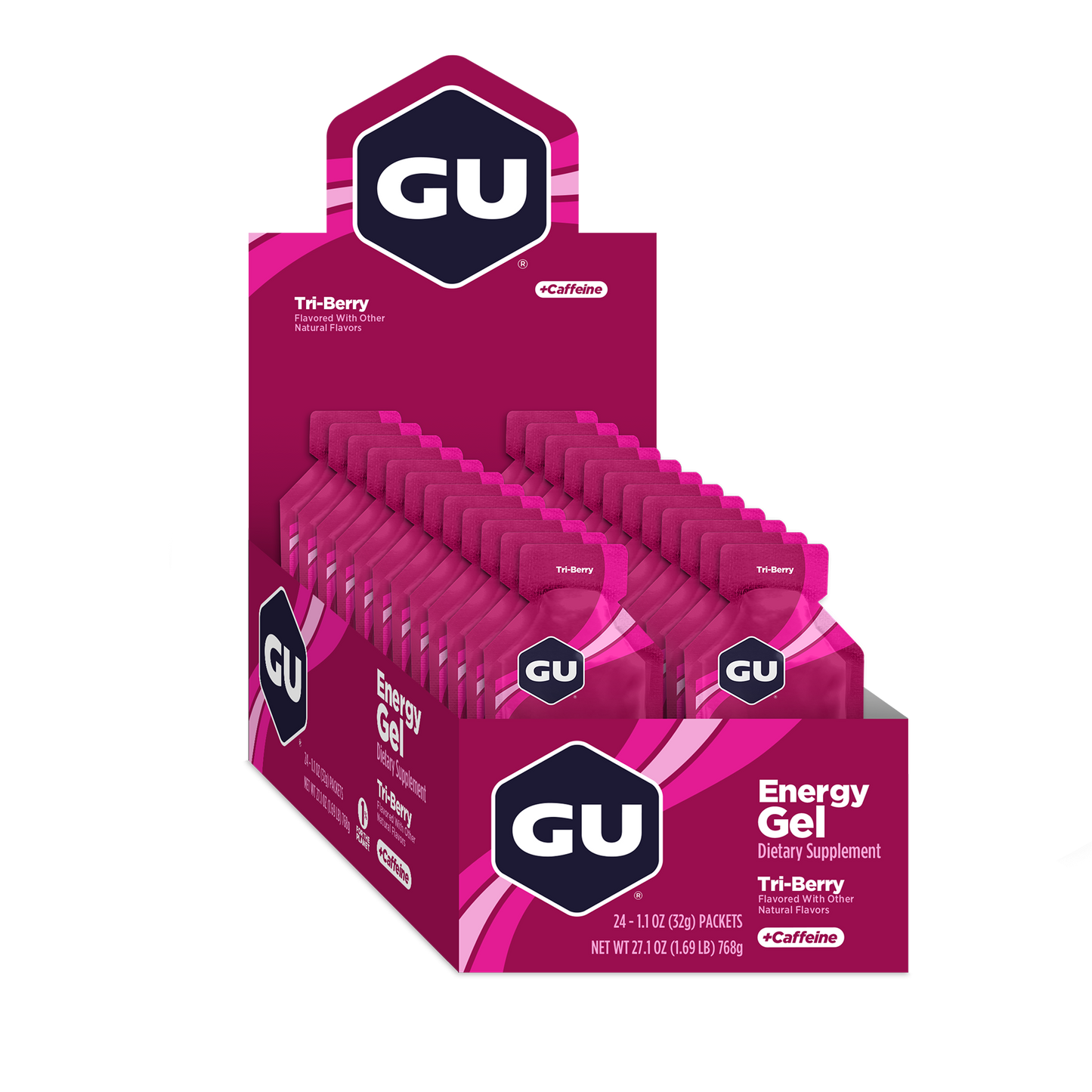 GU Energy Energigel Tri-berry med koffein 32g 24pack