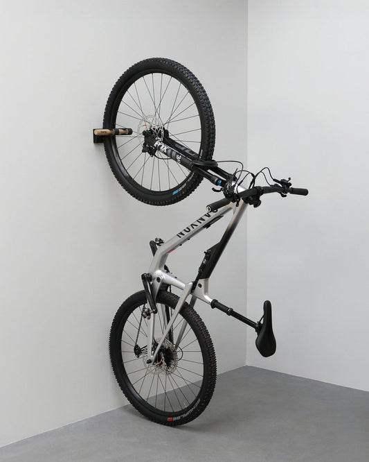 Tons Wall Mount Vertical MTB Bike up to 65mm Tires Natural Oak
