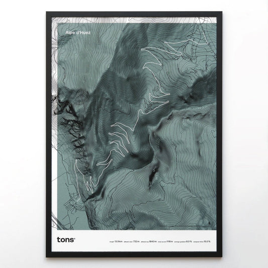 Tons Cycling Poster Alpe d'Huez, France
