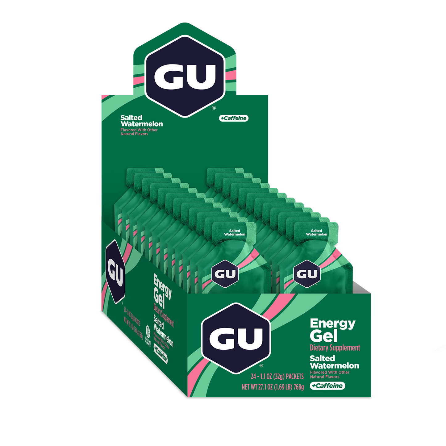 GU Energy Energigel Salted Watermelon med koffein 32g 24pack