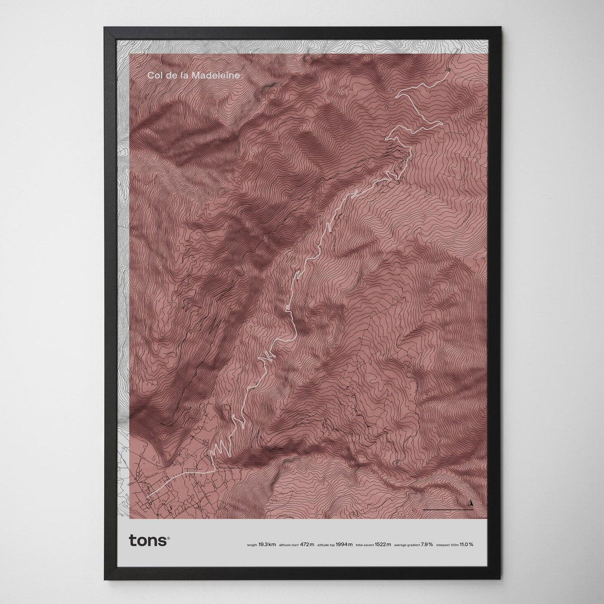Tons Cycling Poster Col de la Madeleine, France