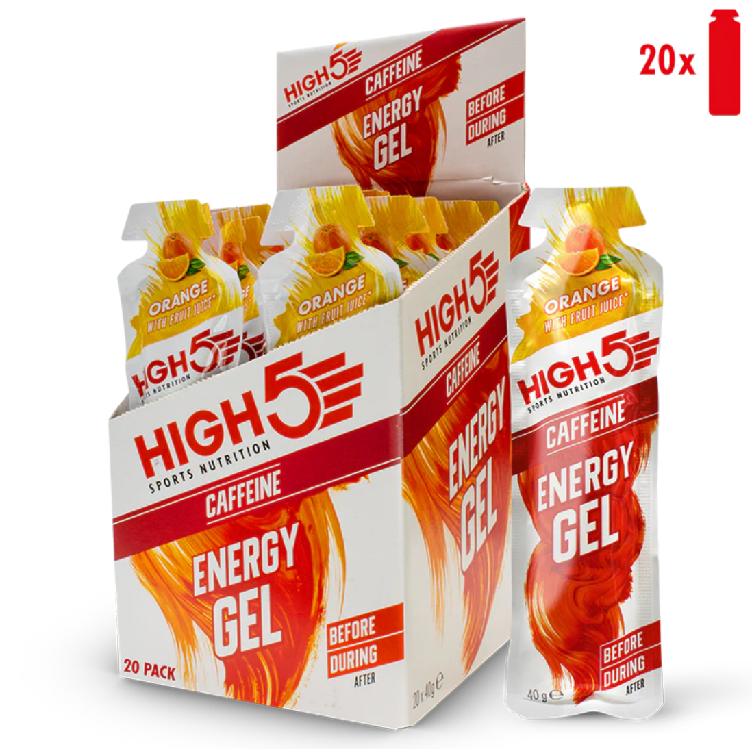 High5 Energy Gel Caffeine Orange (20x40g)