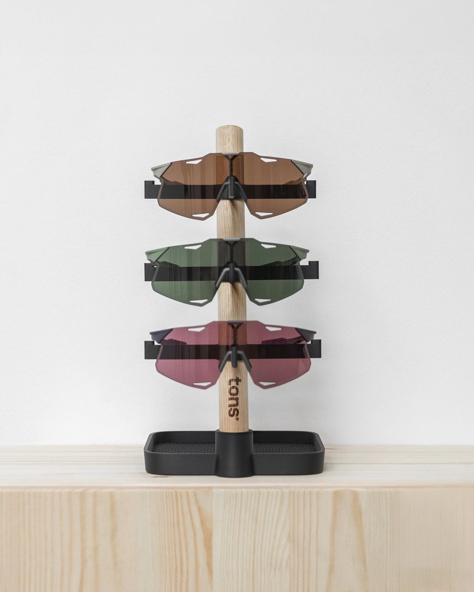 Tons Desk Organiser . 3x Glasses + Charging Tray Natural Oak