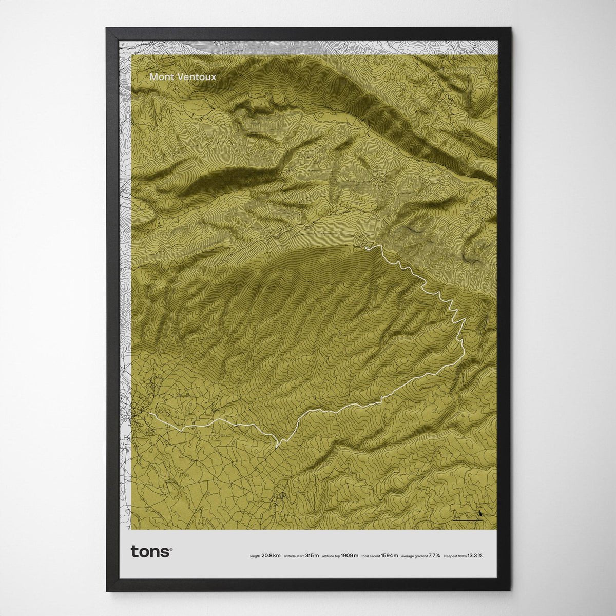 Tons Cycling Poster Mont Ventoux, France
