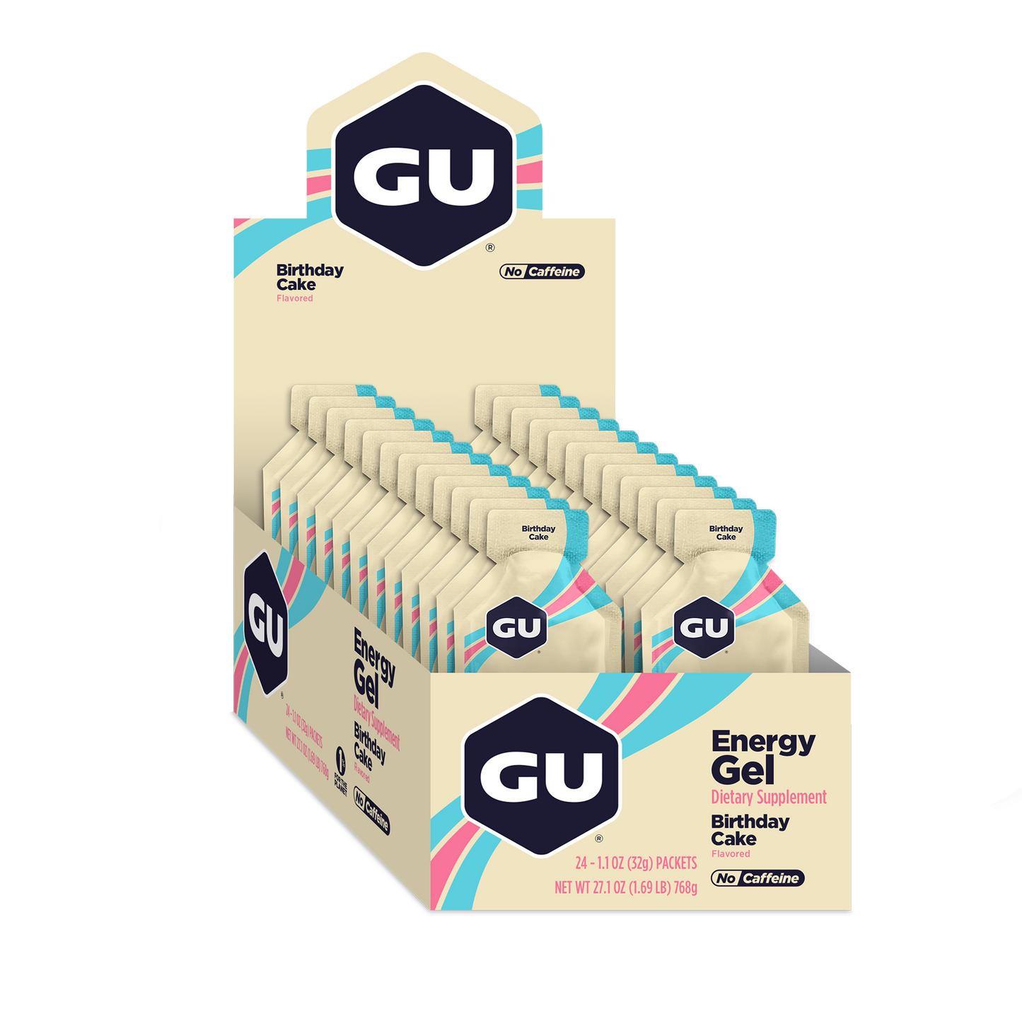 GU Energy Energigel Vanilla Bean med koffein 32g 24pack