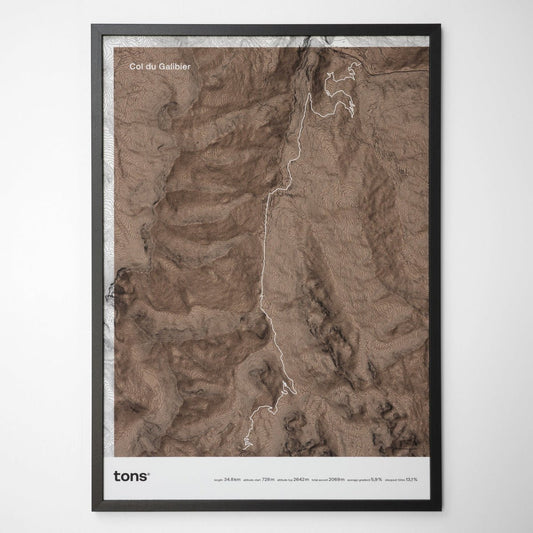 Tons Cycling Poster Col du Galibier, France