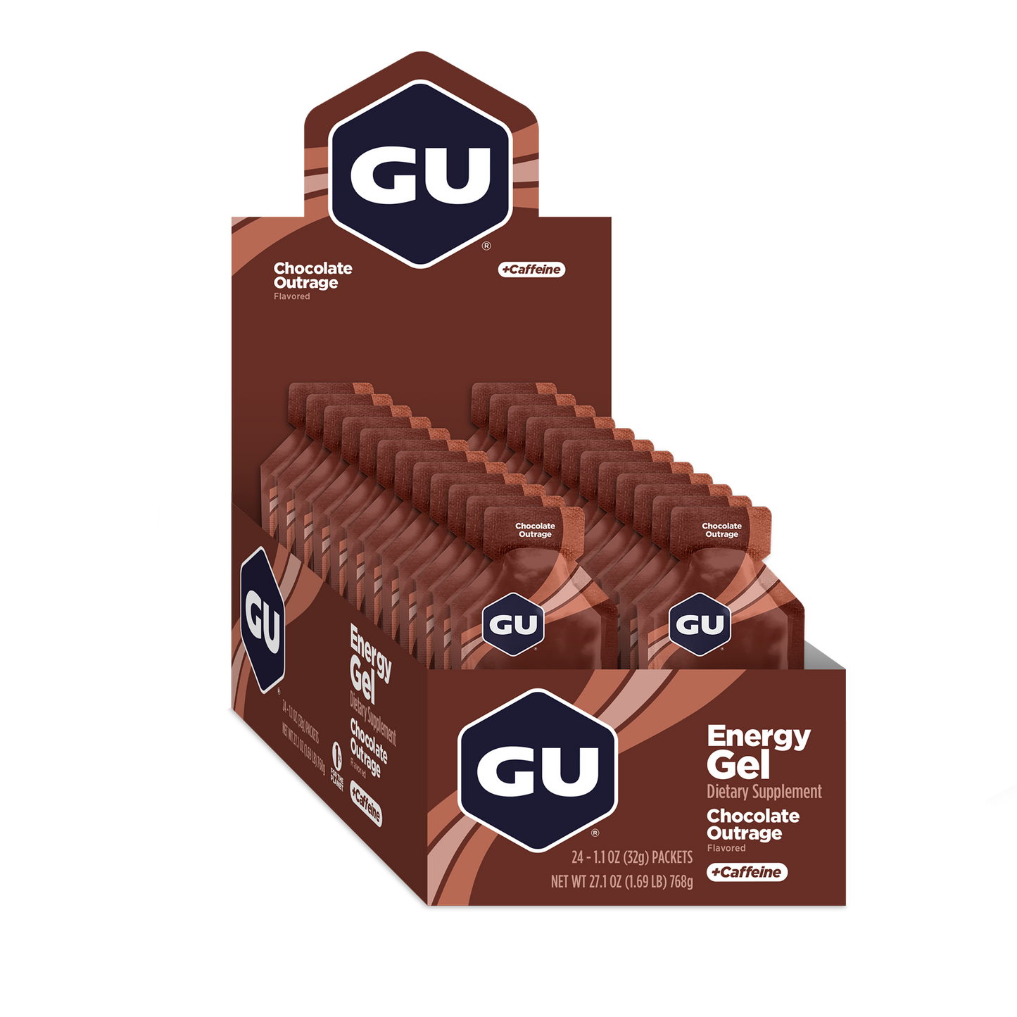 GU Energy Energigel Chocolate Outrage med koffein 32g 24pack