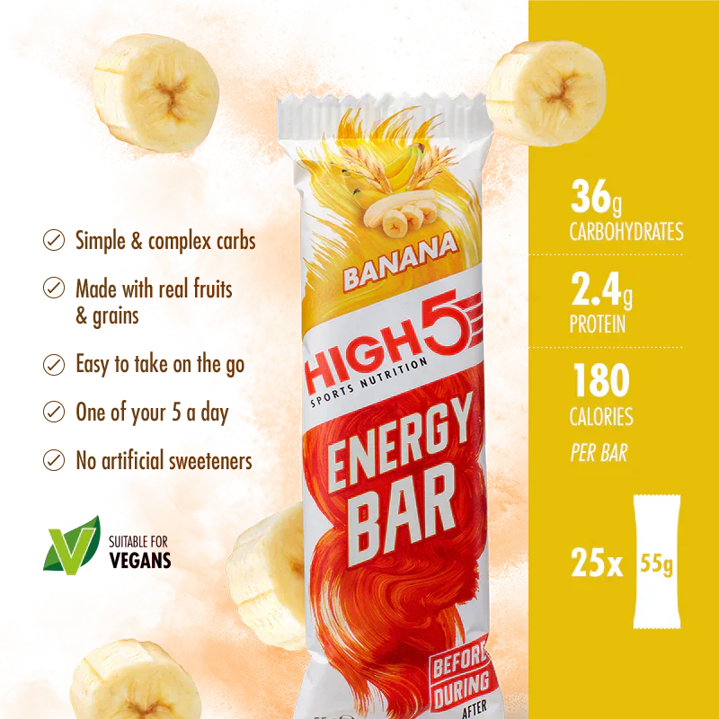 High5 Energy Bar Banan 55g. 12pack