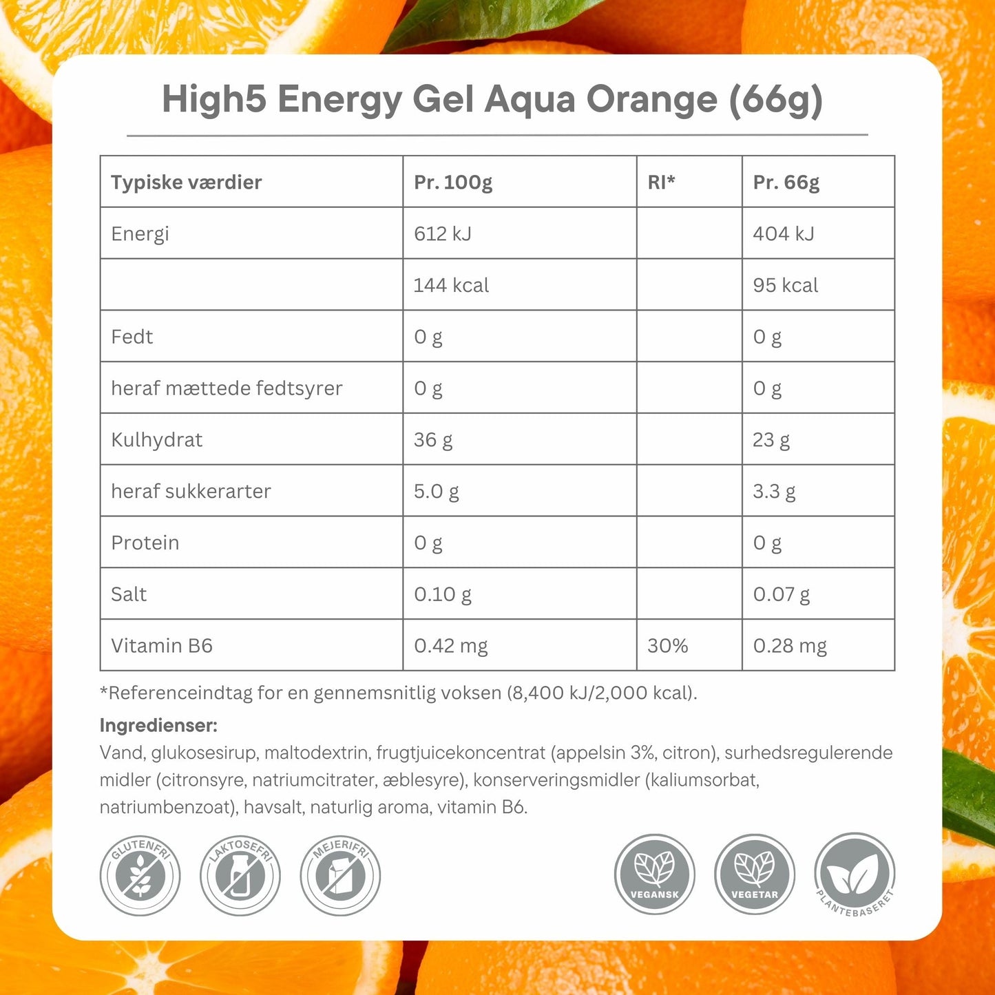 High5 Energigel Aqua Orange 5x66g