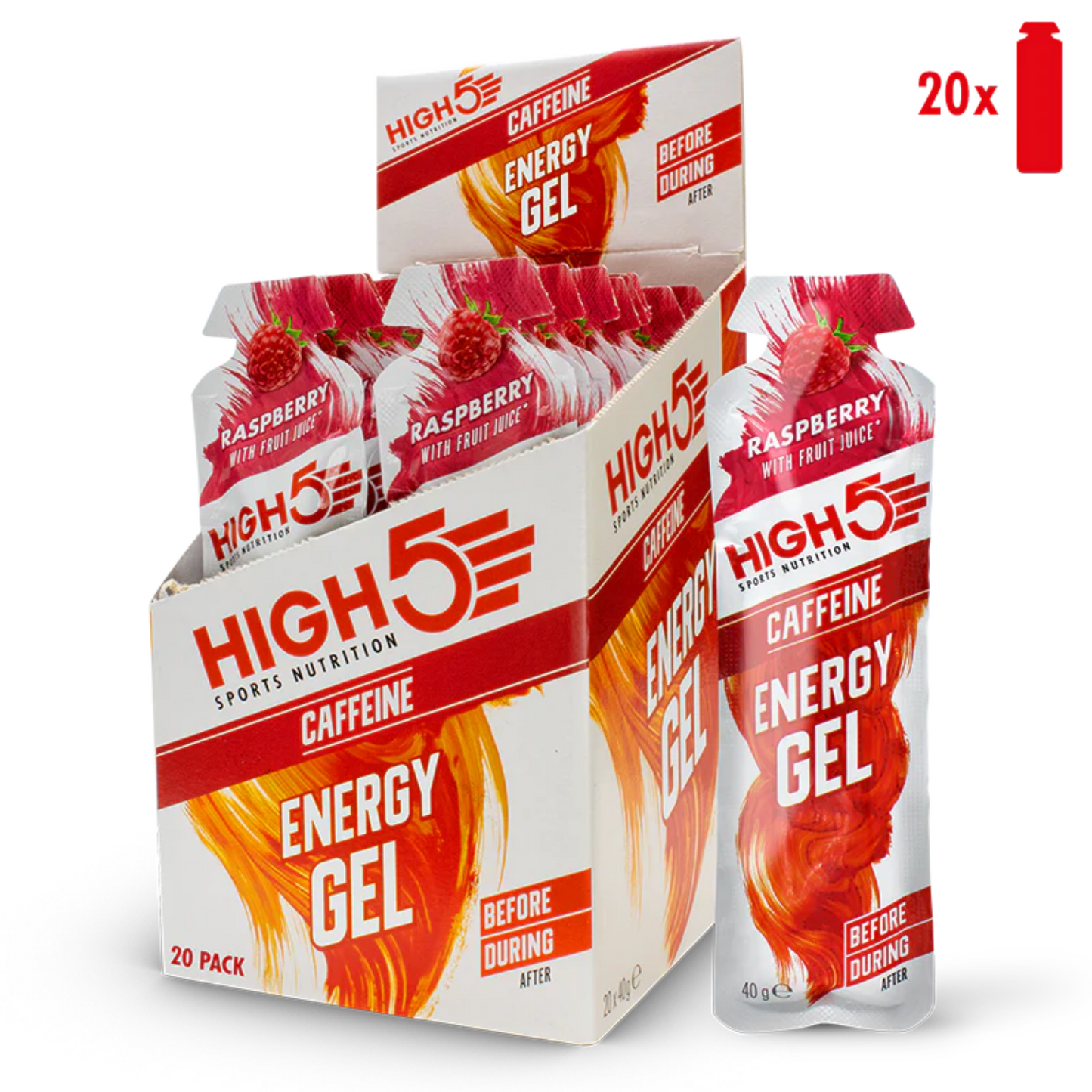 High5 Energy Gel Caffeine Raspberry (20x40g)