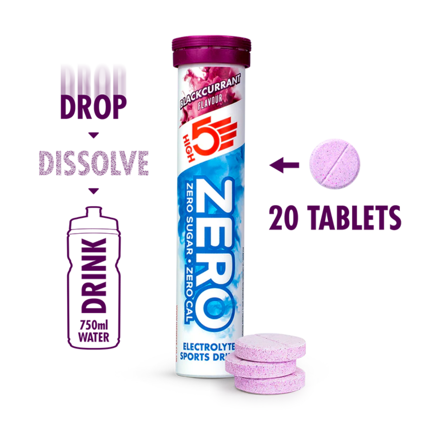 High5 ZERO Tabs Blackcurrant (8x20 tabs)