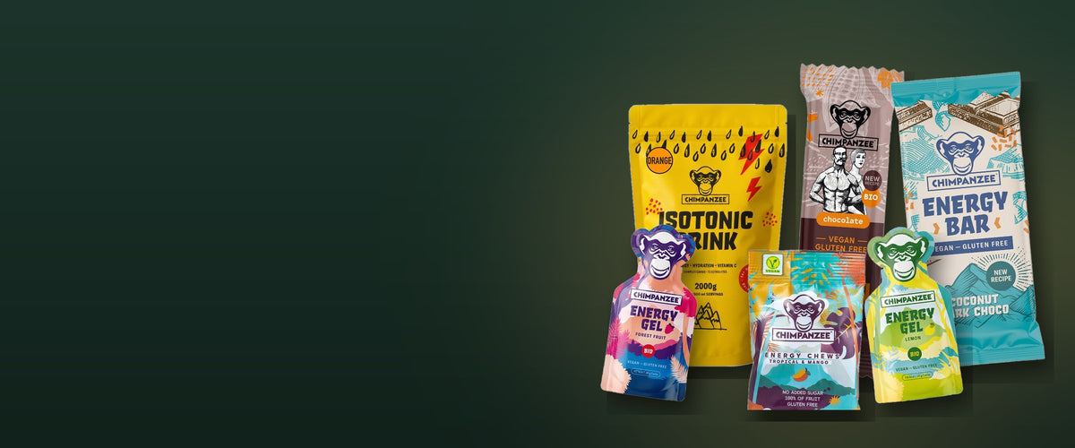 Chimpanzee energibarer, gels, chews og sportsdrik