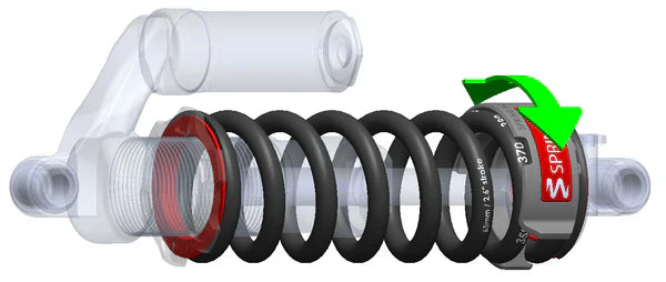 Sprindex fjeder 55mm stroke/124mm 8.4mm(dia)wire/610-690min.rate